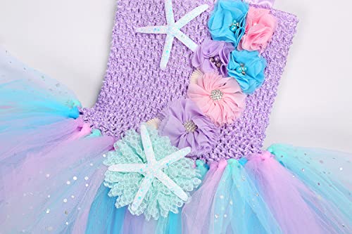 Koatobbor Girls Mermaid Costume Mermaid Tutu Dress Color Led Light Up For Halloween Birthday Party 3-8Years #TOP4