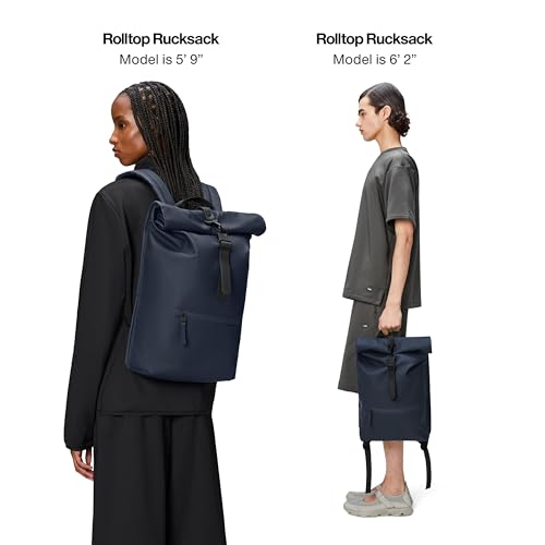 Image of RAINS Rolltop Rucksack - Waterproof Backpack with Chest Strap, Standard