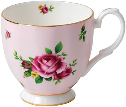 Royal Albert Modern Vintage 40002398 Footed Mug 0.3ltr, Rose Confetti, Fine Bone China, 1 Count (Pack of 1)