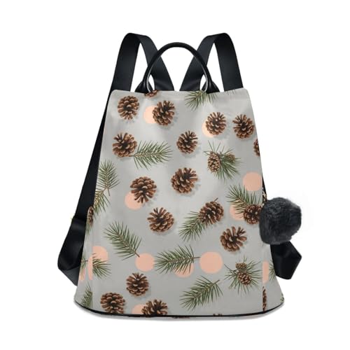 Sac à dos marron à pois anti-pickpocket avec poches latérales pratiques