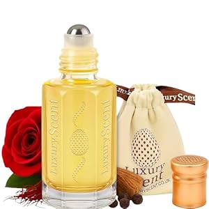 Perfume Oil Rose Oud 6ml Roll-On Attar – Long Lasting Alcohol-Free Arabian Fragrance with Woody, Rosy & Leathery Notes, Unisex Travel Size Essential Oil for Men & Women