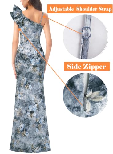 Image of VFSHOW Womens Ruffle One Shoulder Formal Prom Gala Maxi Dress Evening Gown