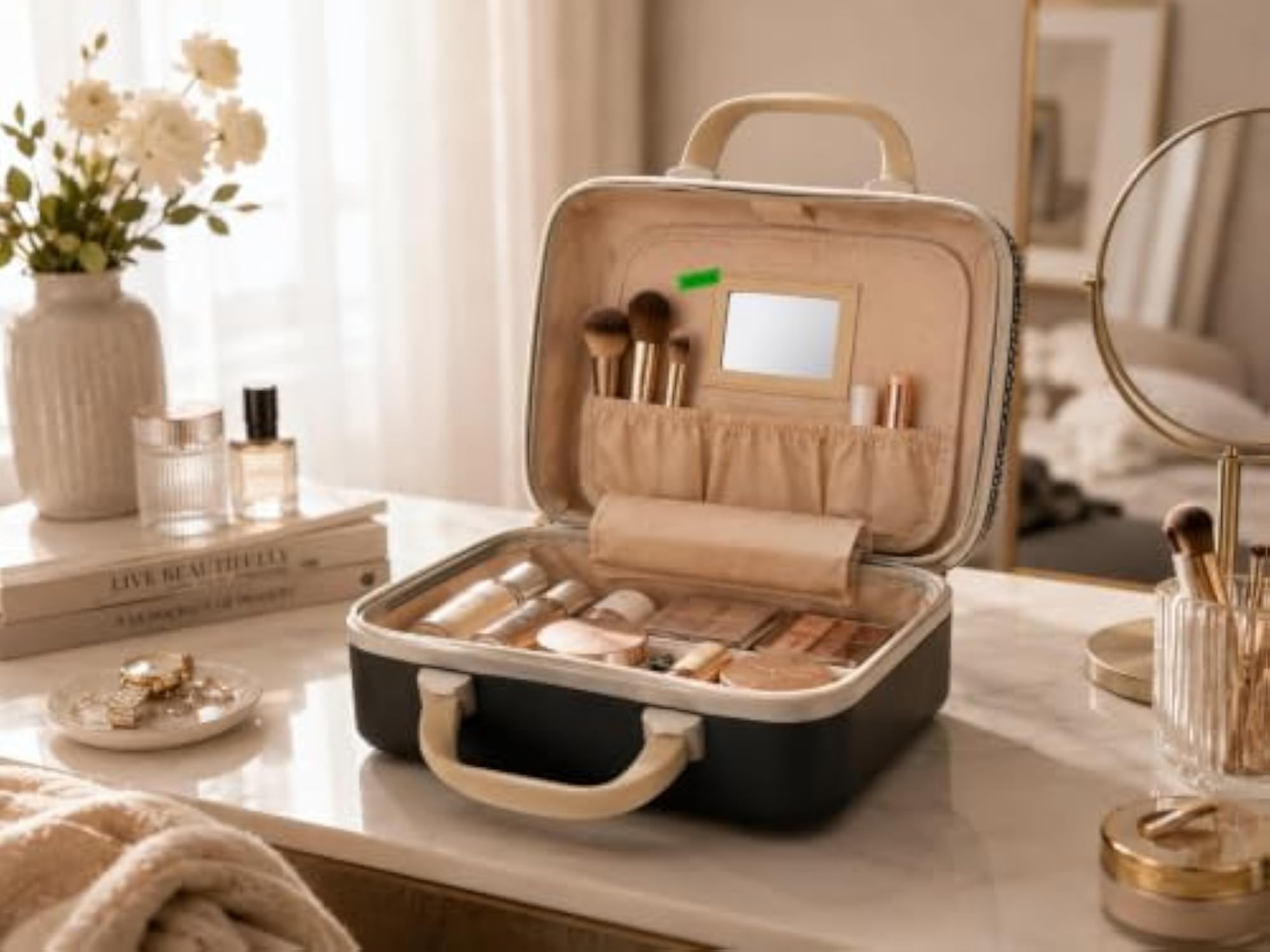 Hard Shell Makeup & Cosmetic Organizer Case for Travel