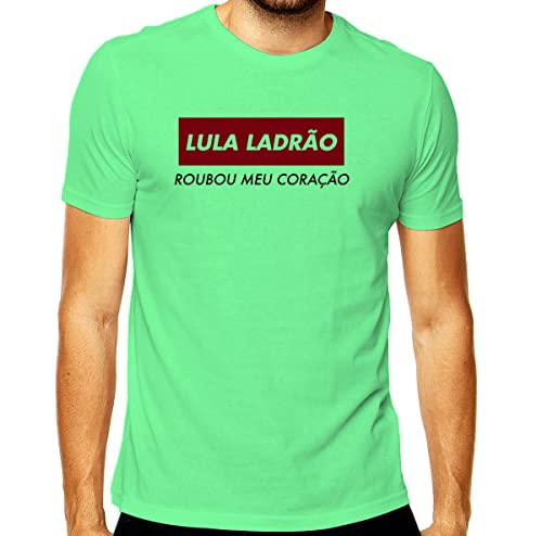 Camiseta Lula Roubou Meu Coração - Presidente Lula (G, Cinza Mescla - Masculina)