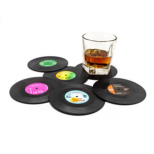 OEM SYSTEMS COMPANY Fun and Play Ho.01,0070,00 Pack de 6 Dessous de Verre-Stickers Vintage Multicolore