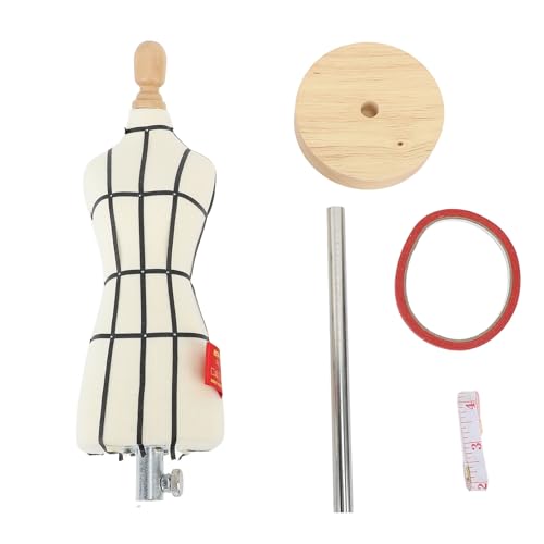 Miniature Dress Form Mannequin with Stand Compact Sewing Display Model for Clothing Store Tailor Shop Wedding Dress Shop Wood Stainless Steel Fabric (1/2 Size)