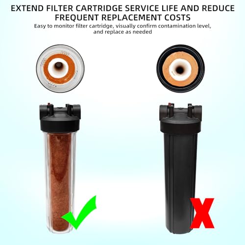 Filterelated 20" Whole House Water Filter Housing, NSF Certified, Fit for 20" x 4.5" Filters, 1" NPT Plastic Inlet/Outlet, Clear by Filterelated - Image 3