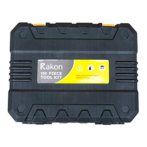 Rakon 198-Piece Tool Set General Household Hand Tool Kit with Plastic Tool Box Storage Case - Thumbnail 5