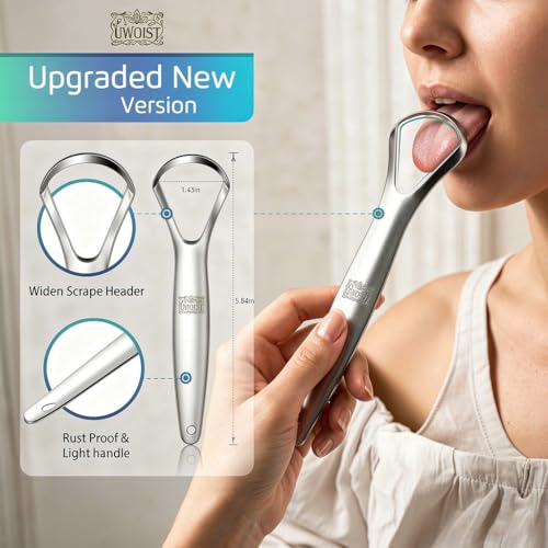 Tongue Scraper for Adults (10 Pack), Stainless Steel Metal Tongue Scraper, Tongue Cleaner with mini disposable toothbrush，Reduce Bad Breath, camping essentials travel toothbrush — view 5
