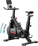 Bluearth Heimtrainer mit selbstbetriebenen Ventilator und dynamischen LED-Lichteffekten, Pro Livestreaming-Kurse, intelligente exklusive App, 136 kg Magnetwiderstand, stationäres