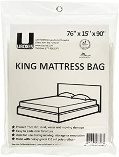Uboxes King Mattress Poly Covers, 76 x 15 x 90 in, 1 Pack