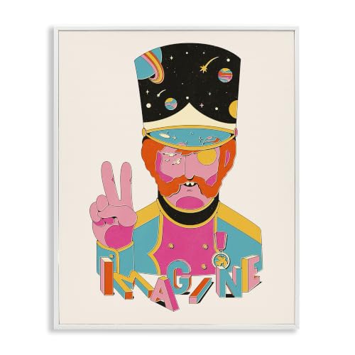 'Imagine Abstract Retro Peace Sign'| Framed Giclee Art