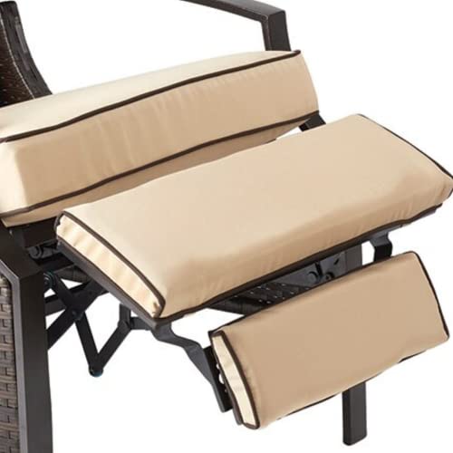Westerly Tan All Weather Resin Wicker Patio Adjustable Recliner Chair, Powder-Coated Rust-Resistant Steel Frame #TOP2