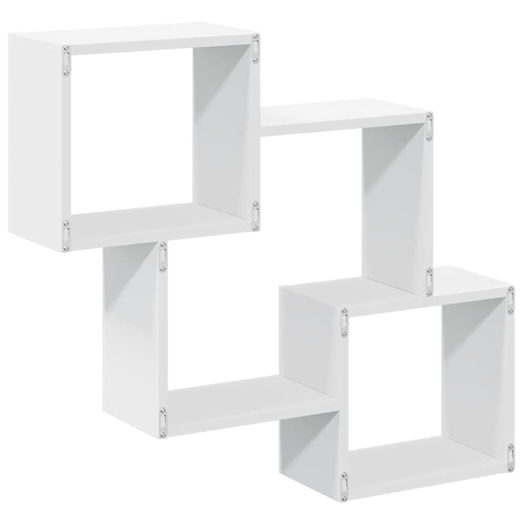 Wandschrank 78x18x71 cm Weiß Holzwerkstoff | Dekorativer Hängeschrank, viel Stauraum, platzsparend, pflegeleicht mit feuchtem Tuch