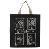 [PETER RABBIT(TM) ピータ―ラビット(TM)] スクエアトートバッグ (M) ハンドバッグ 軽量 A4 買い物 底板付き スクエア型 サブバッグ お稽古 うさぎ 2410-0647-03 ブラック