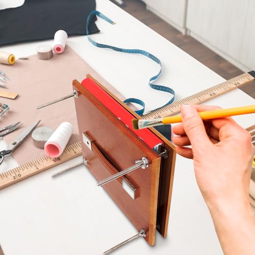 GeryVtee Prensa de livros de madeira para encadernação de livros portátil Kits de encadernação de li