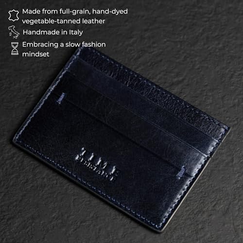 Image of Time Resistance Credit Card Case - Leather Business Card Holder - Italian Handmade Card Organizer