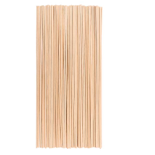 Wooden Dowel Rods 1/8 Inch x 12 Inch, Favordrory Unfinished Natural Wood Craft Dowel Rods 100 Pack