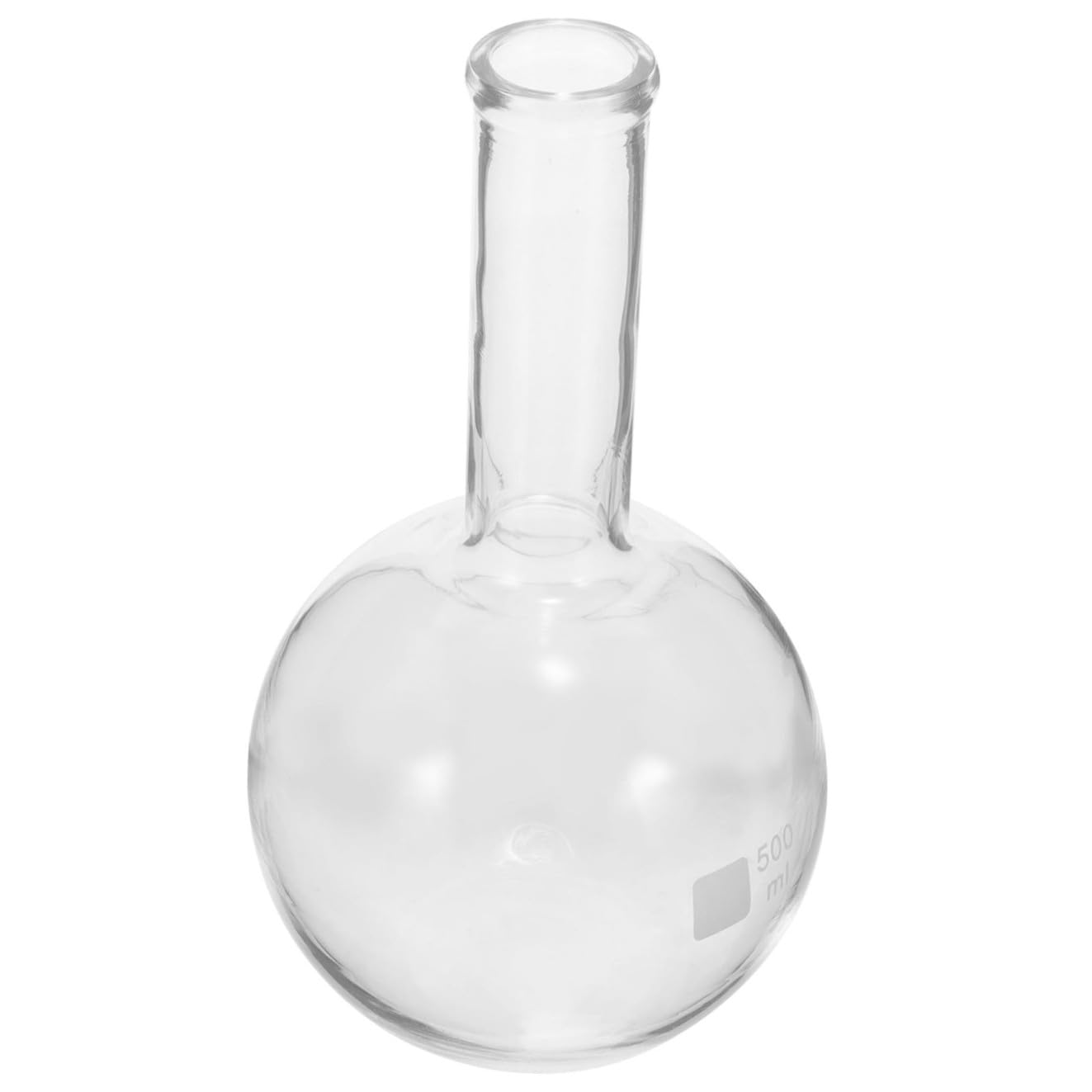 Laboratory Glass Flask Flat Bottom Design for Chemical Experiments Distillation and Heating Scientific Settings