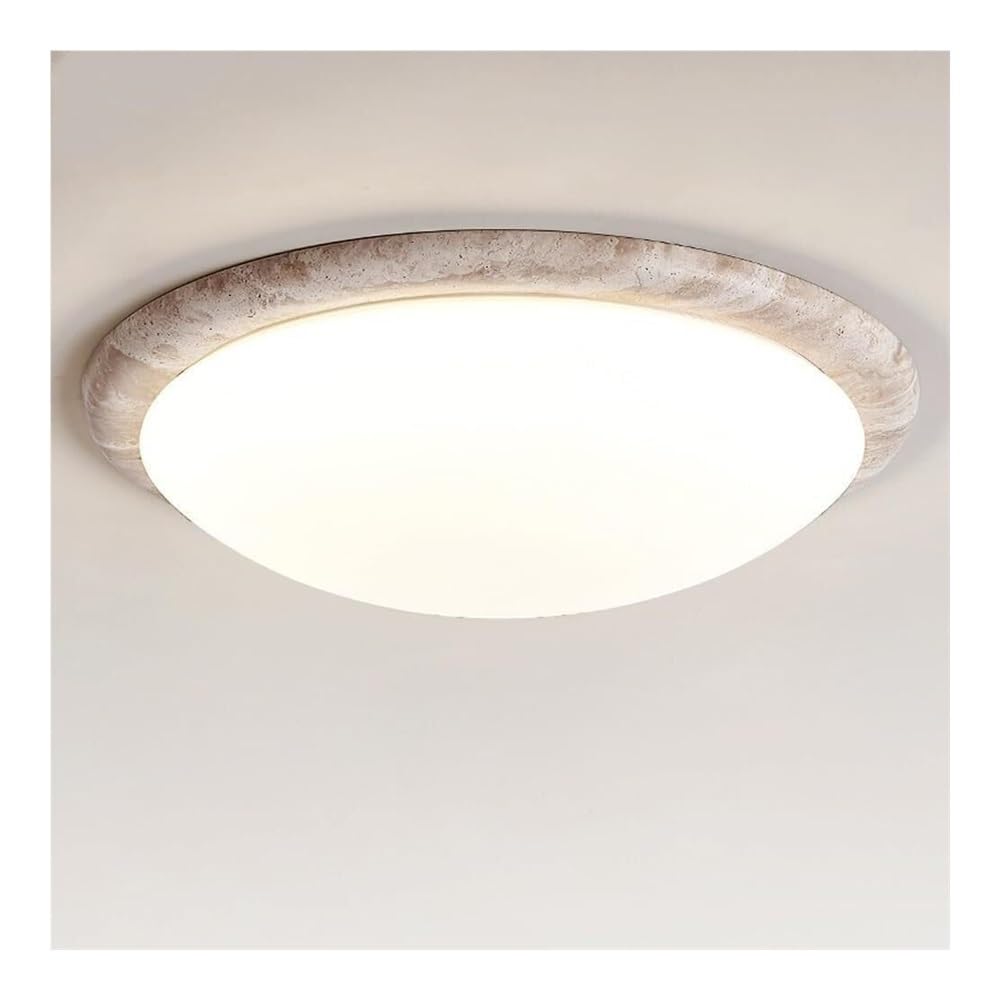 Plafonnier travertin japonais rond encastré luminaire salon chambre variable 33cm