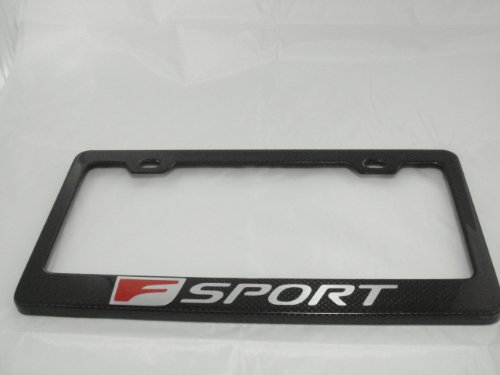 F Sport 4K Gloss Black Carbon Fiber License Plate Frame with Black Caps fit Lexus