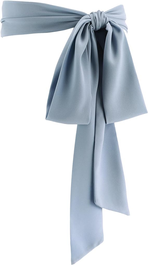 Theaque Unisex Dusty Blue Women Chiffon Sash Belt Dress Sash Waist Belt For Special Occasion Bridal Wedding Prom Formal 3'' Wide (Dusty Blue)