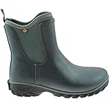 Bogs Women's Sauvie Slip On Boot Waterproof Garden Rain, Dark Gray, 12