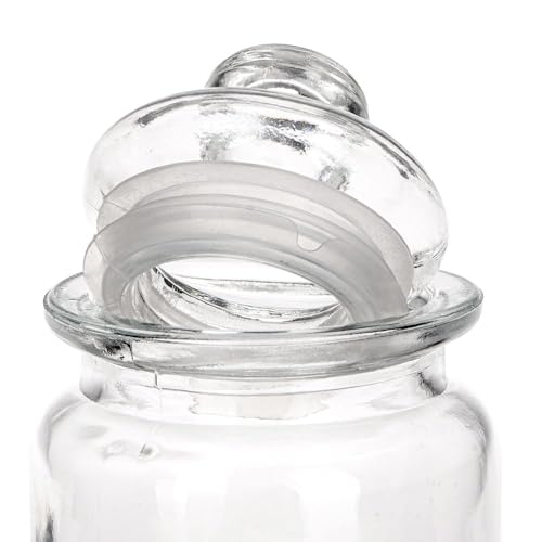 Ideen mit Herz Lot de 2 bonbonnières en verre - Rondes - Transparentes - Avec couvercle hermétique en verre - Qualité alimentaire - 8 x 8 x 12,6 cm - Capacité : 280 ml chacune – vue 4
