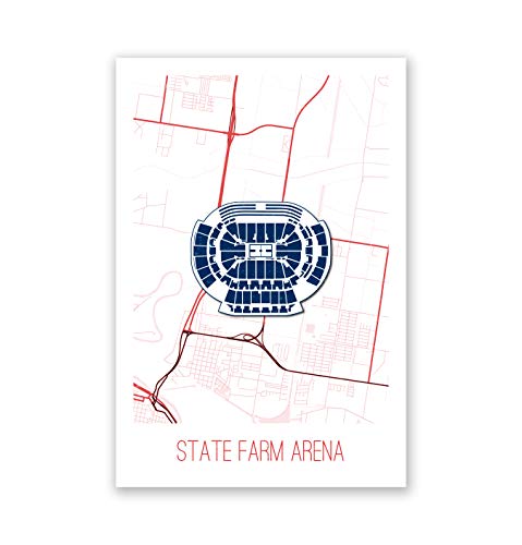State Farm Arena Map Art Printed on a 12x18 Poster. Comes Ready to pin to Your Wall in Minutes. Perfect for The Traveler in Your Life.