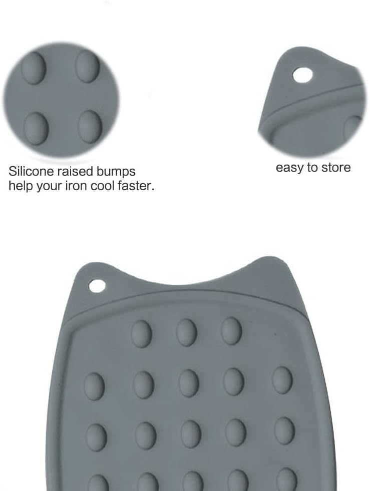 Multipurpose Silicone Iron Rest Pad for Ironing Board Hot Resistant Mat,Silicone Heat Resistant Iron Rest Pad (Grey)