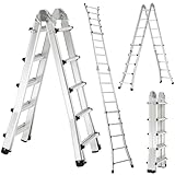 TLGREEN Alu Teleskopleiter 5x4 Stufen, 4.8M Ausziehbare Leiter, Aluminium...