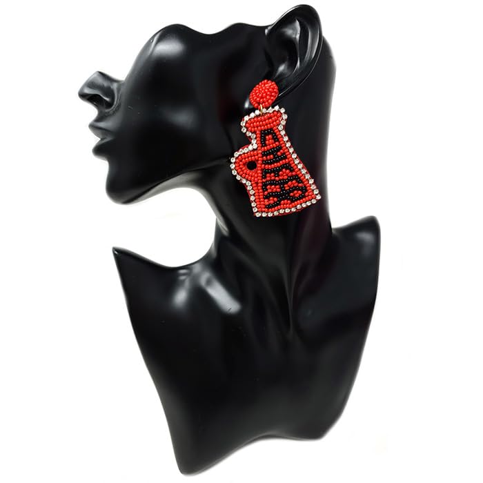 Beaded Cheer Football Post Earrings Handmade Cheer Horn Cheerleading Megaphone College Sport Gameday2