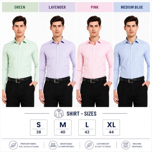 Image of Men's Solid Formal Shirt | Premium Cotton Rich Full Sleeves Shirt | Comfort Fit Office Wear Shirt with Single Chest Pocket | Stylish Casual & Formal Shirt for Men