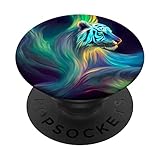 Tigre coloré spectral fantastique, art numérique unique PopSockets PopGrip Interchangeable
