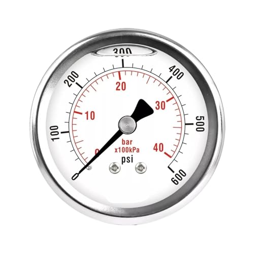 Manomètre 0-600 PSI haute résistance mécanique boîtier inox antichoc pour fluides