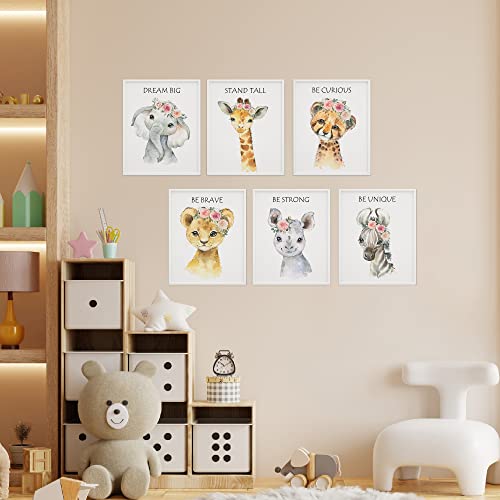Lovedmore Baby Safari Nursery Wall Decor | Animal Wall Art Prints Set Of 6 Posters | Jungle Nursery Room Decor For Baby Kids (Unframed 8X10 Inch) #TOP3