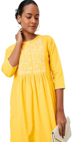 Image of Max Women's Cotton Blend Regular Fit Casual Kurta