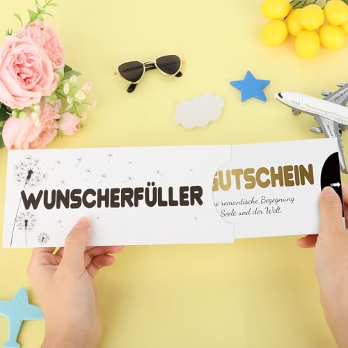 Lemicin Reise Geschenk Flugticket Bordkarte Verpacken mit Rubbelaufkleber Wunscherfüller Briefumschlag für Geburtstagsgeschenke Weihnachtsgeschenke