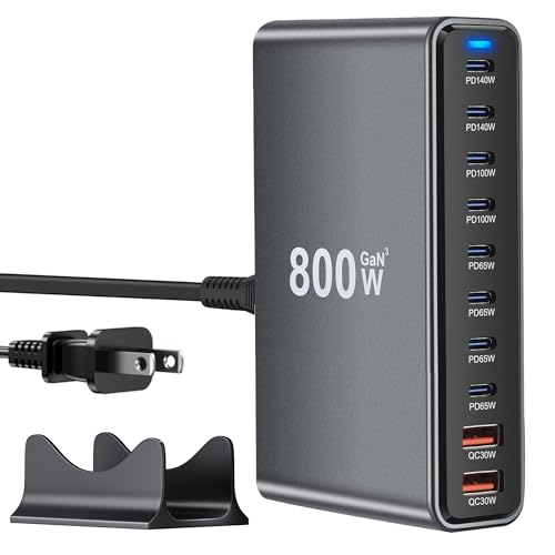 USB C Charger Station 800W GaN USB C Charging Block,...