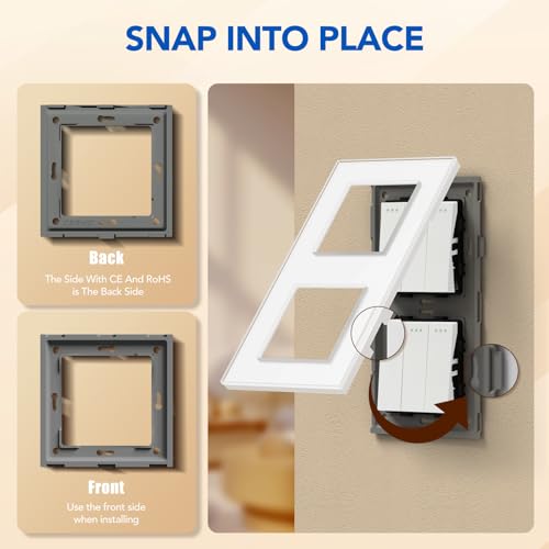 BSEED Lichtschalter 3 Fach 1 Weg +3 Fach 1 Weg Glas Lichtschalter Unterputz Taste Schalter Wandschalter Wei&szlig; Kristall Kippschalter