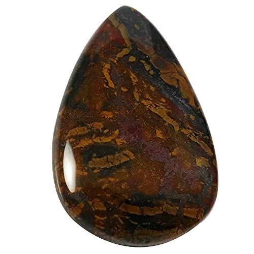 Jaspe rouge diable cabochon naturel 38,95 carats de forme poire rare