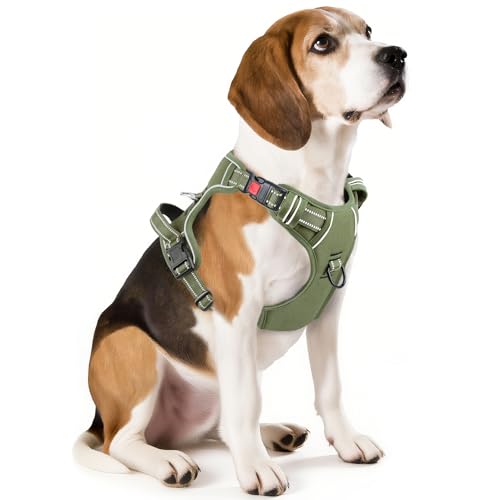 Timos Dog Harness Medium Sized, No Pull Pet Harness with Neck Lockable Snap,No Choke Front Clip Dog...