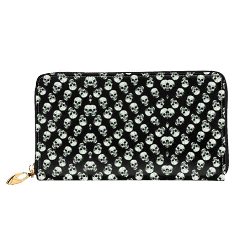 Portefeuille en cuir pour femme motif tête de mort noire pour affirmer votre liberté