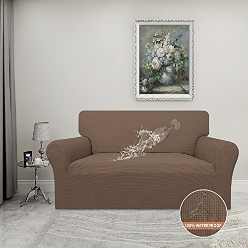 Image of Easy-Going 100% Waterproof Loveseat Couch Cover Stretch Jacquard Sofa Cover