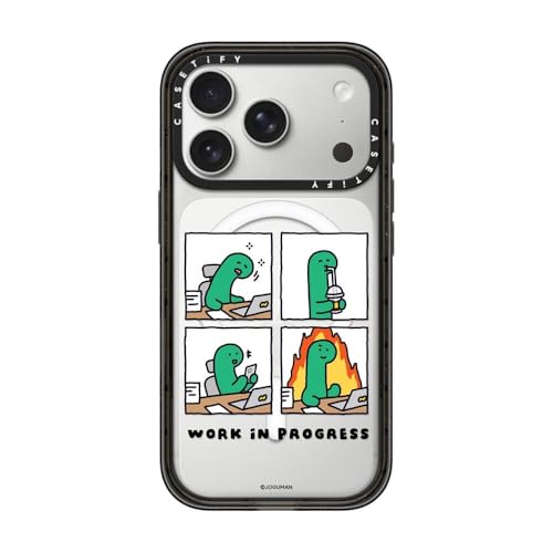 CASETiFY �C���p�N�g iPhone 17 Pro �P�[�X [MagSafe�Ή�/���^ �y��/�ϏՌ�] - Work in Progress - �N���A �u���b�N