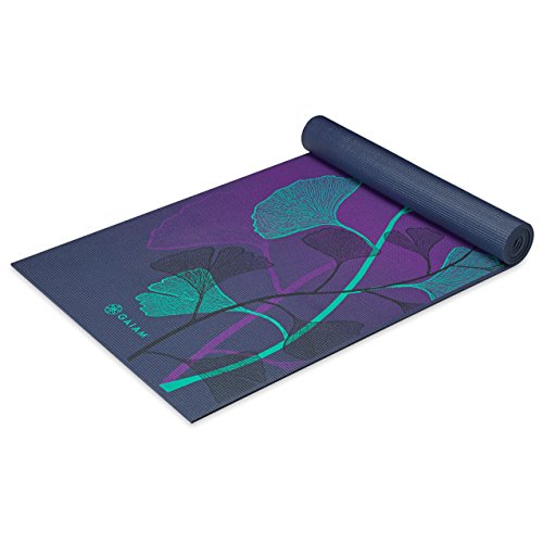 Gaiam Yoga Mat Premium Print Extra Thick Non Slip Exercise & Fitness Mat