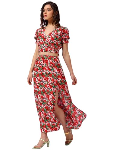 Image of KOTTY Women Cotton Blend Solid Co-Ord And Dress Set