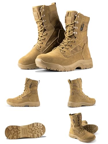 FREE SOLDIER Men's Hunting Boots Tactical Combat Military High Top Boots for All Terrain for Hiking, Work