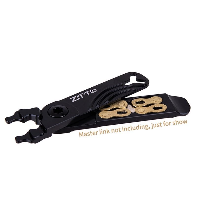 ReachMall Outil de chaîne, pince à maillons rapides 4 en 1 pour l'installation et le retrait, outil de réparation de vélo en alliage d'aluminium CNC, noir