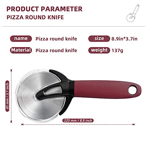 Kufung Pizza Cutter Wheel, Super Sharp Pizza Slicer With Non Slip Handle For Pizza, Pies, Waffles And Dough Cookies, Easy To Use And Clean (Red) #TOP1